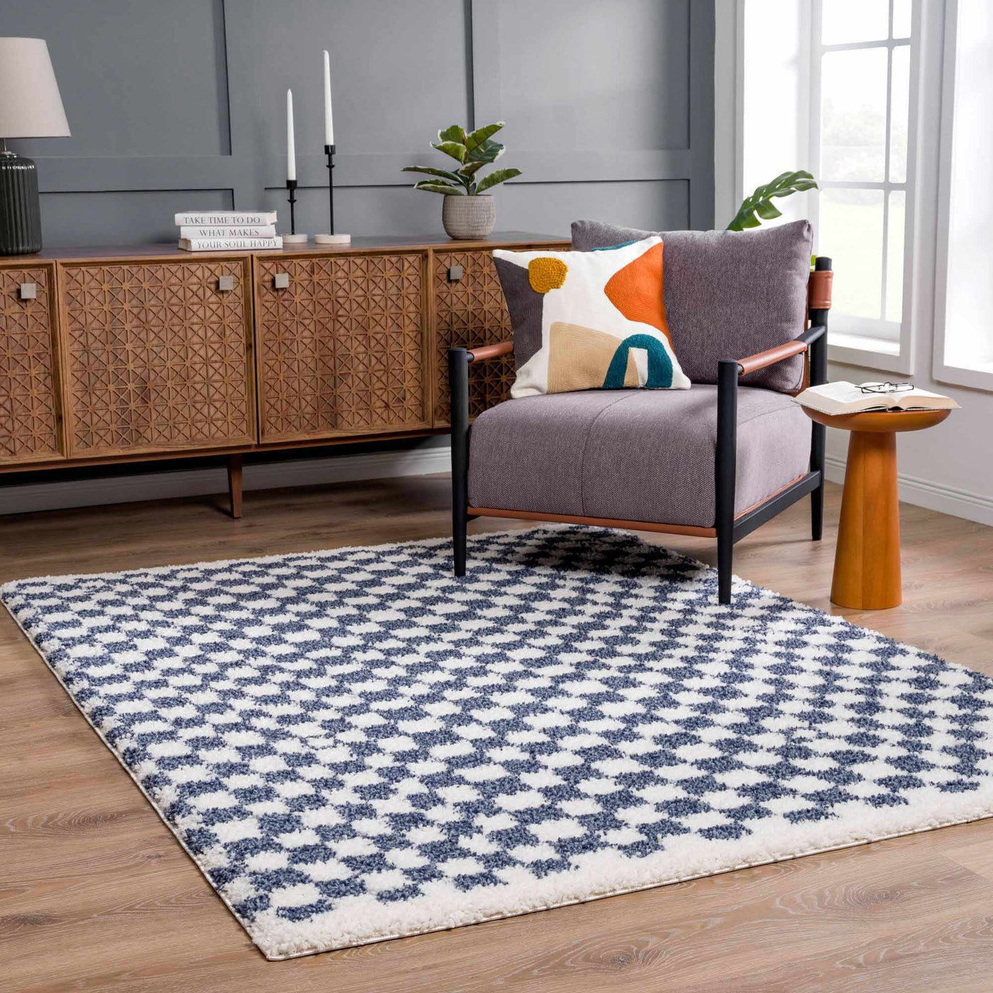 Kieu Blue Check Rug