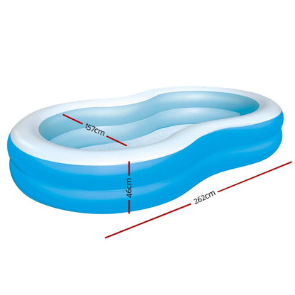 Bestway Kids Pool 262x157x46cm Inflatable Above Ground Swimming Pools