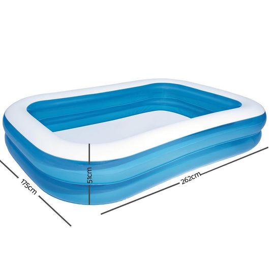 Bestway Kids Pool 262x175x51cm Inflatable Above Ground Swimming Pools