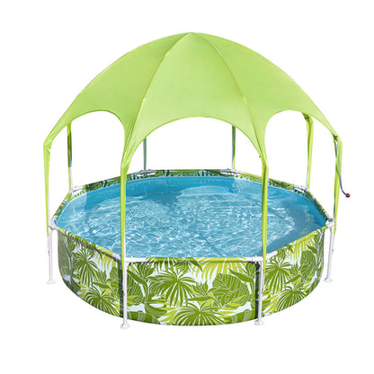 Bestway Kids Pool 244x51cm Steel Frame Swimming Play Pools Canopy
