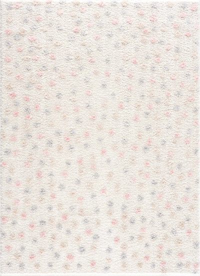 Cansu Pink & Cream Dotted Area Rug