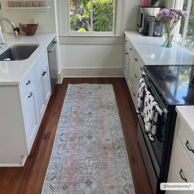 Morcott Washable Peach Area Rug
