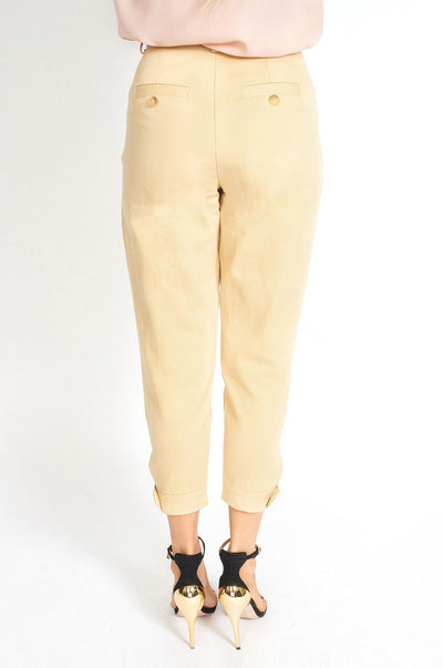 Pleated Beige Capris