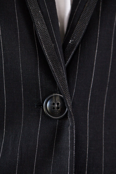 Pinstripe Elegance Blazer - Women’s Office Chic