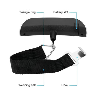 50kg/110lb Portable Electronic Hand Luggage Scale LCD Digital Display