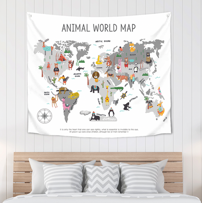 Animal World Map 150cm x 130cm