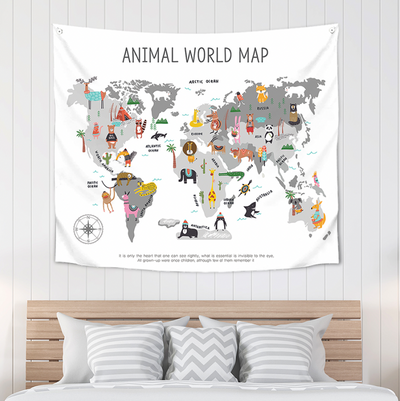 Animal World Map 150cm x 130cm