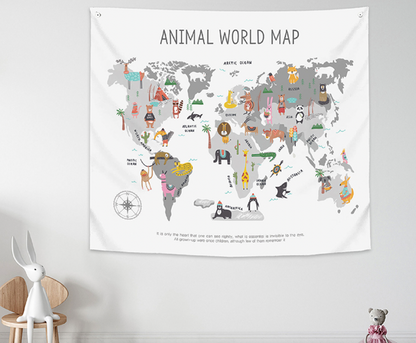 Animal World Map 150cm x 130cm