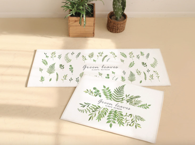 Green Leaves (Floor mat + Kitchen mat)