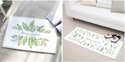 Green Leaves (Floor mat + Kitchen mat)