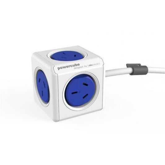 ALLOCACOC POWERCUBE Extended 5 Outlets, 3M â€“ Blue (LS)