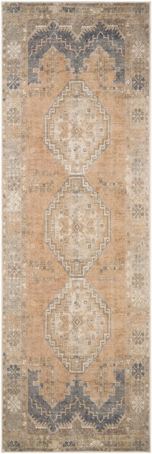 Carrabelle Peach Washable Area Rug