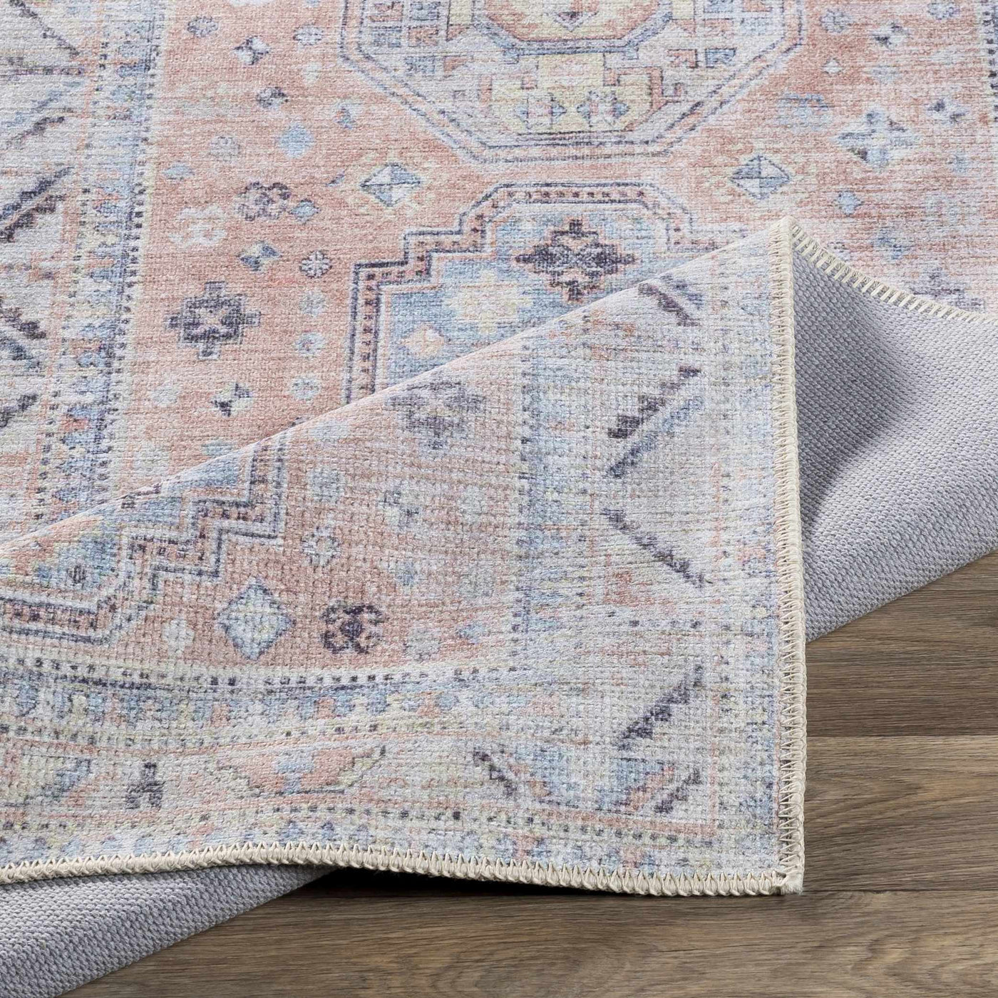 Morcott Washable Peach Area Rug