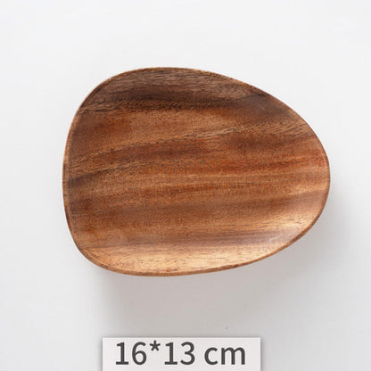 Acacia Wooden Tray Cake Tray Wooden Irregular Dinner Plate Homestay