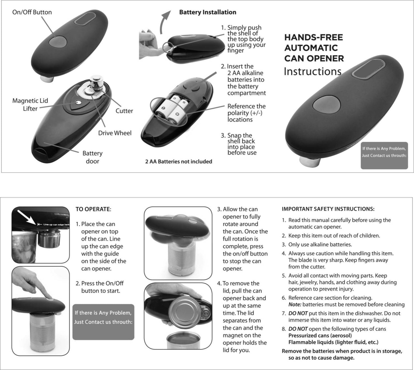 Electric Can Opener Automatic Jar Bottle Can Machine One Touch