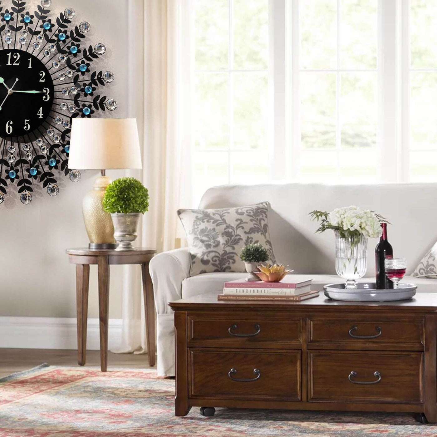 Large Modern 3D Crystal Wall Clock