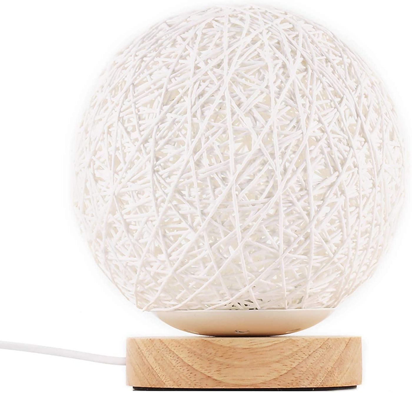 Wood Decorative Bedside Moon Lamp USB Charger