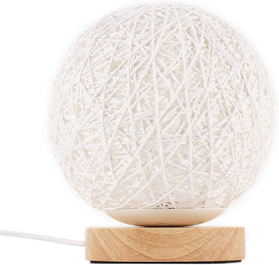 Wood Decorative Bedside Moon Lamp USB Charger