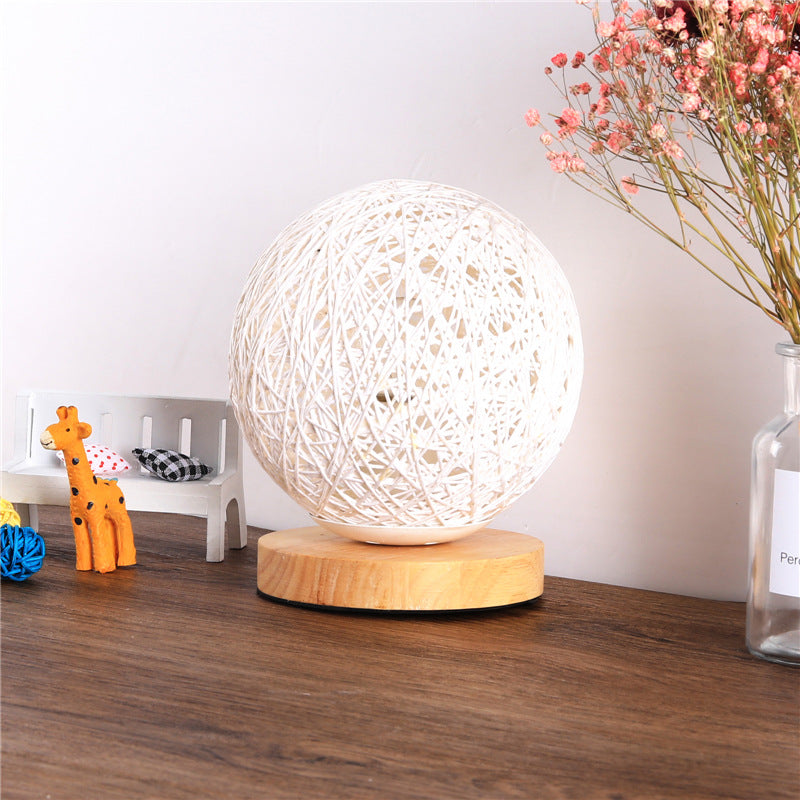 Wood Decorative Bedside Moon Lamp USB Charger