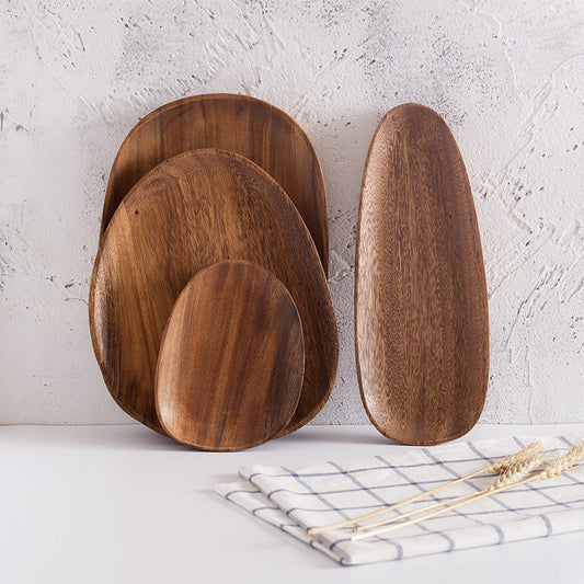 Acacia Wooden Tray Cake Tray Wooden Irregular Dinner Plate Homestay