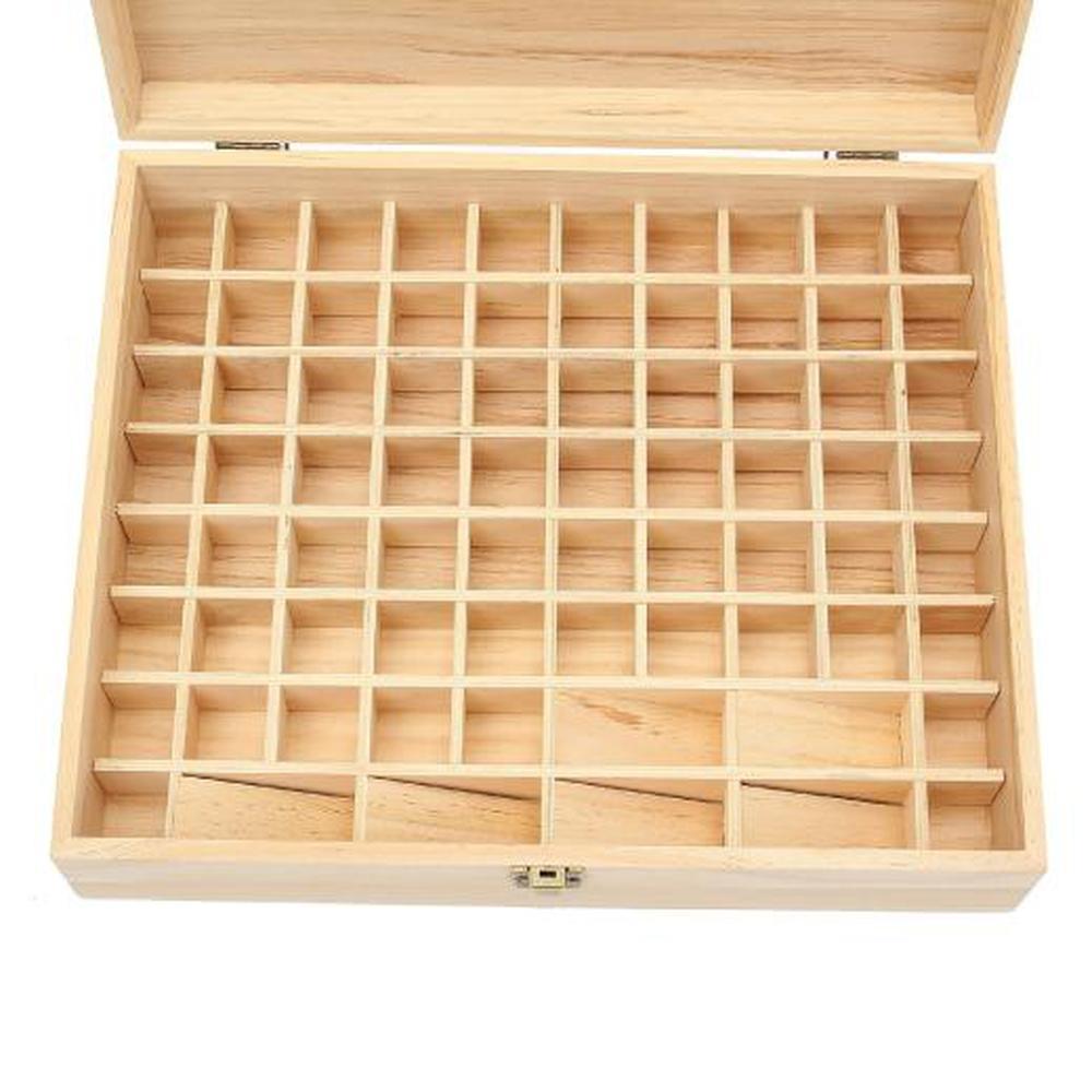 74 Slots Essential Oils Storage Box - Wooden 1-Tier Bottle Holder