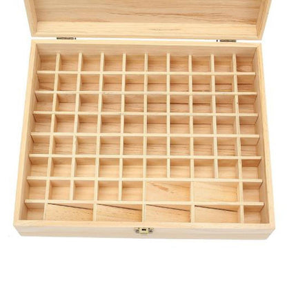 74 Slots Essential Oils Storage Box - Wooden 1-Tier Bottle Holder
