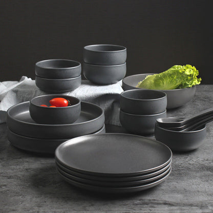 Nordic Ceramic Rice Bowl Steak Plate Deep  Household Tableware Dish