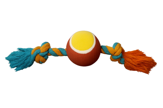 Rope Dog Toy with Tennis Ball – Durable Tug & Chew
