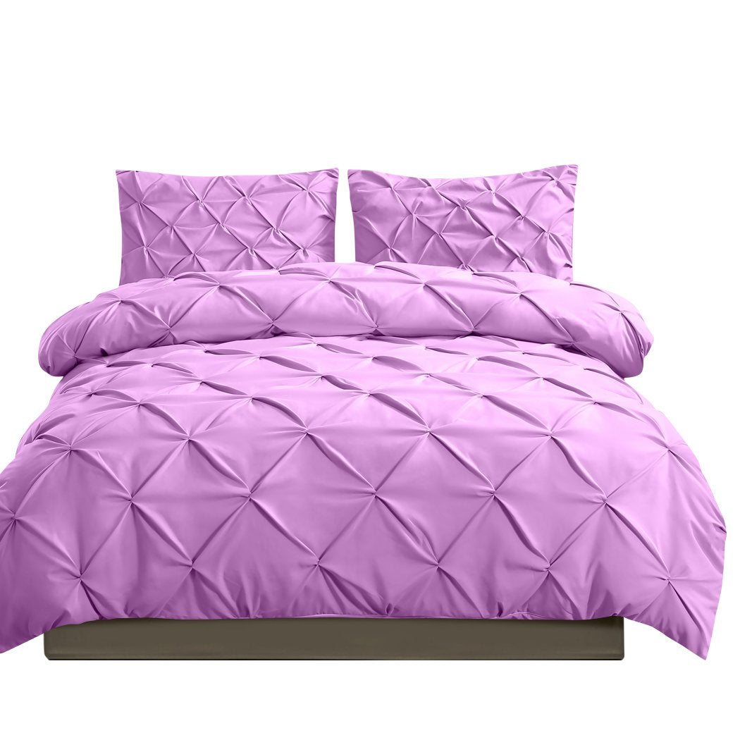 DreamZ Diamond Pintuck Duvet Cover Pillow Case Set in Full Size in