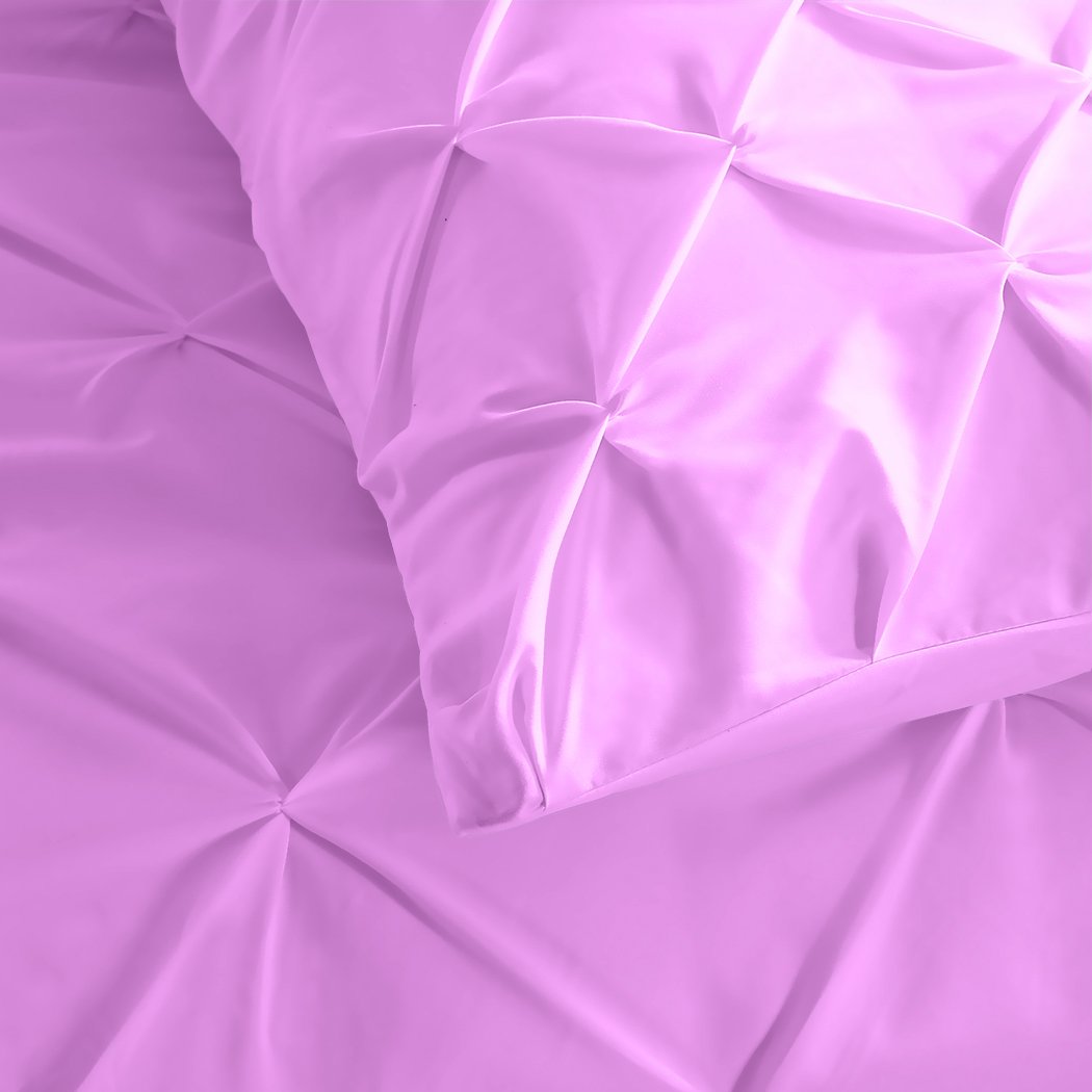 DreamZ Diamond Pintuck Duvet Cover Pillow Case Set in Full Size in