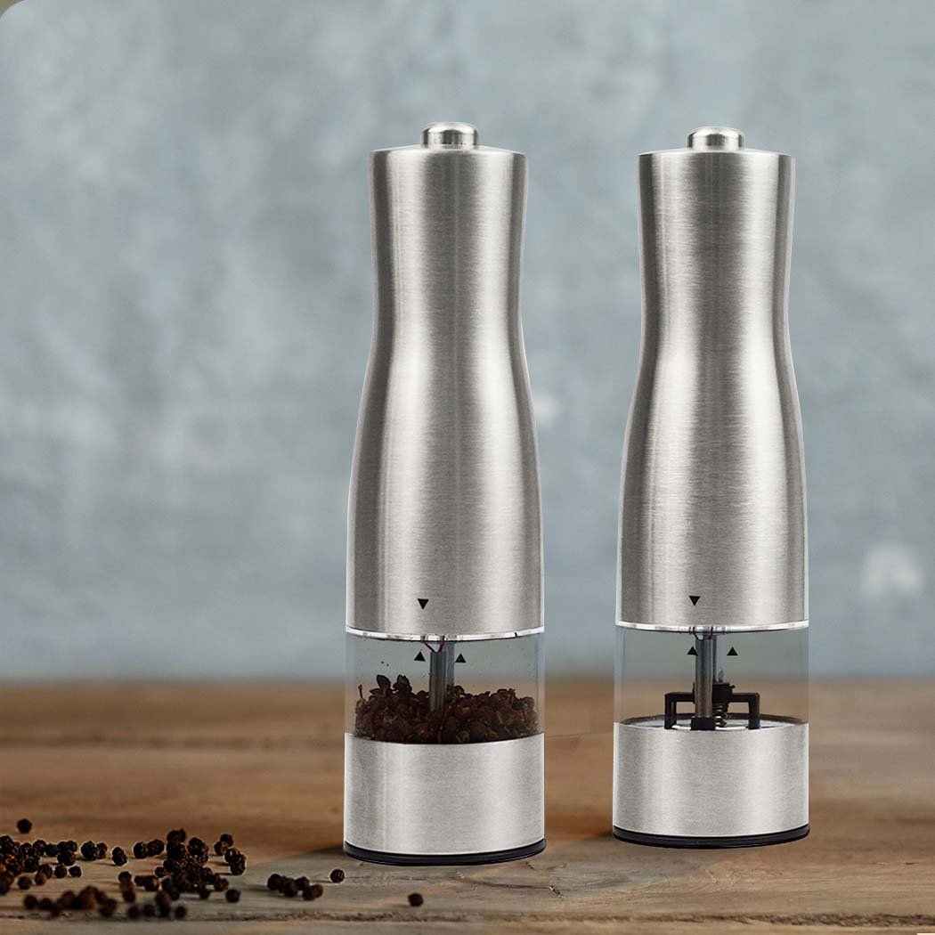 Stainless Steel Electric Salt Pepper Grinder Set