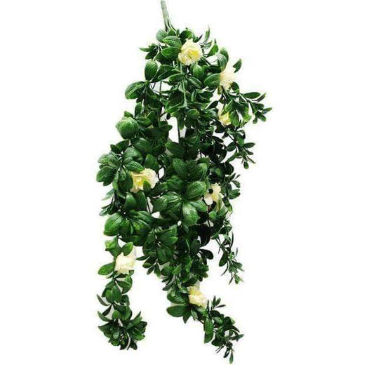 UV Hanging White Rose Stem - 85cm