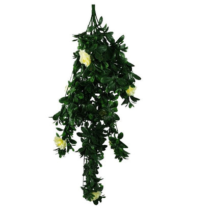 UV Hanging White Rose Stem - 85cm