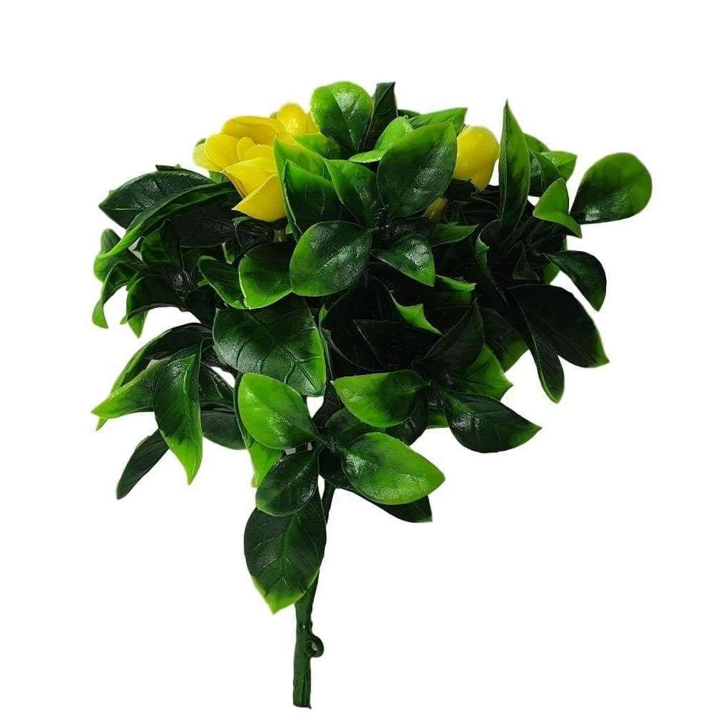 Yellow Rose Artificial Vertical Garden / Fake Green Wall UV Resistant